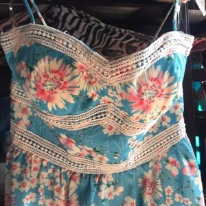 Spaghetti String Summer Dress Floral Print